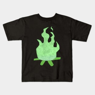 Green Starry Flame Kids T-Shirt